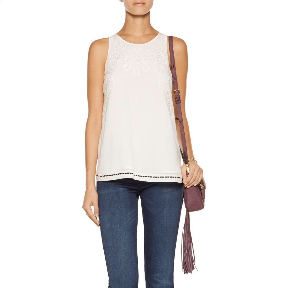 Joie Perdue embroidered silk top